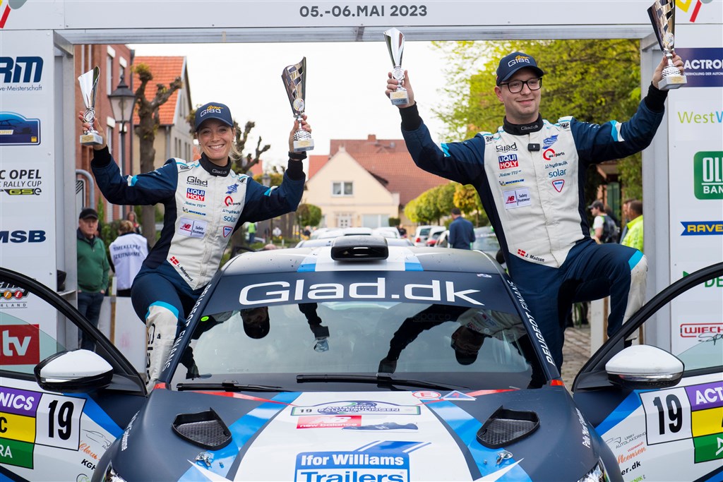 Line Nedergaard og Jacob Madsen vandt Rally4-klassen ved deres forrige start i Tyskland.
(Foto: Jokum Tord Larsen)
